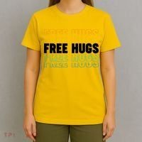 Colorful Free Hugs Pattern T-Shirt thumb 4