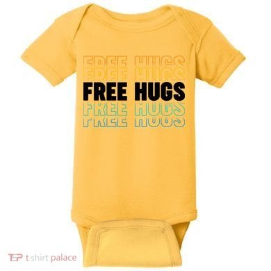 Colorful Free Hugs Pattern Baby Bodysuit