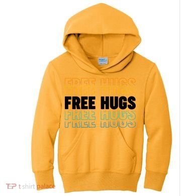 Colorful Free Hugs Pattern Kids Hoodie