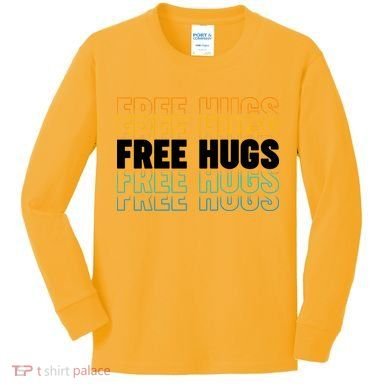 Colorful Free Hugs Pattern Kids Long Sleeve Shirt
