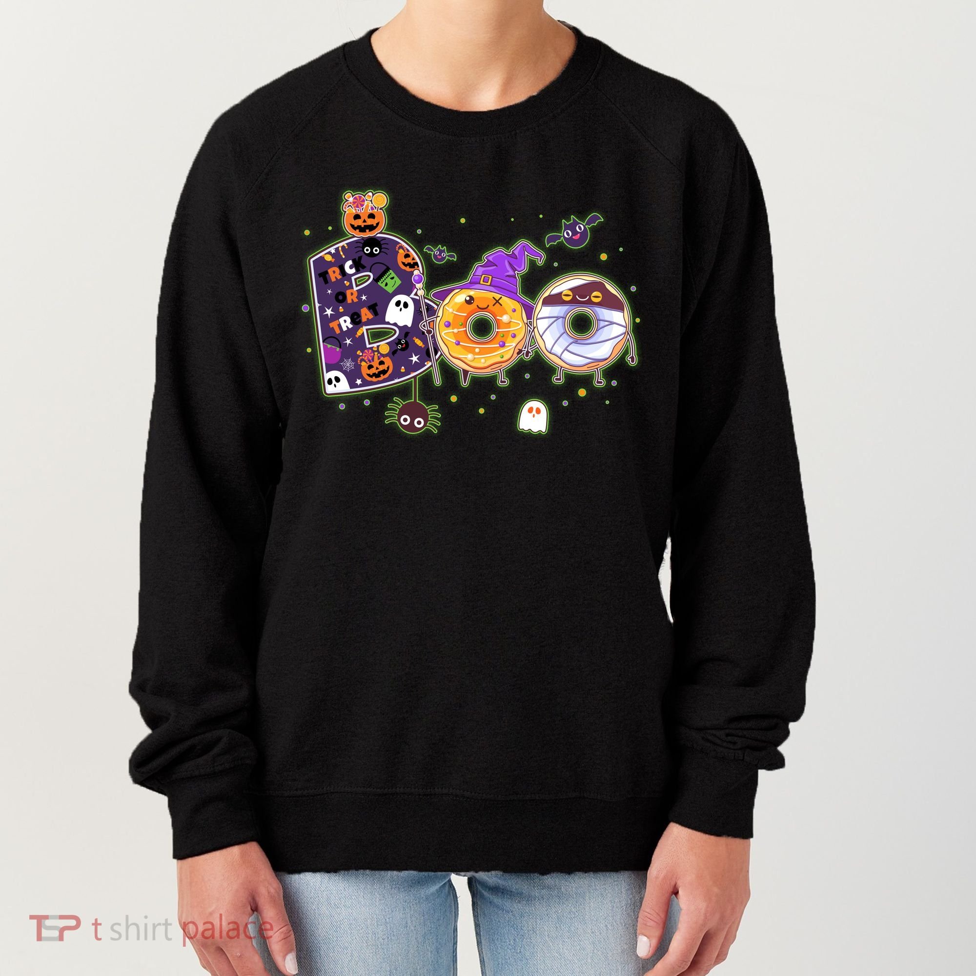 Cute Funny Halloween Boo Donuts Women's Sweatshirt