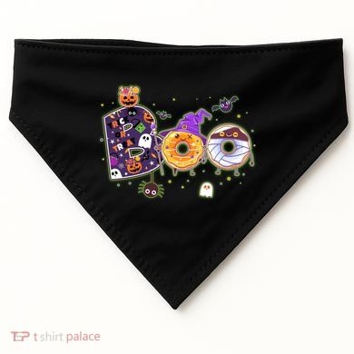 Cute Funny Halloween Boo Donuts USA-Made Doggie Bandana