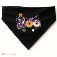 Cute Funny Halloween Boo Donuts USA-Made Doggie Bandana thumb 0