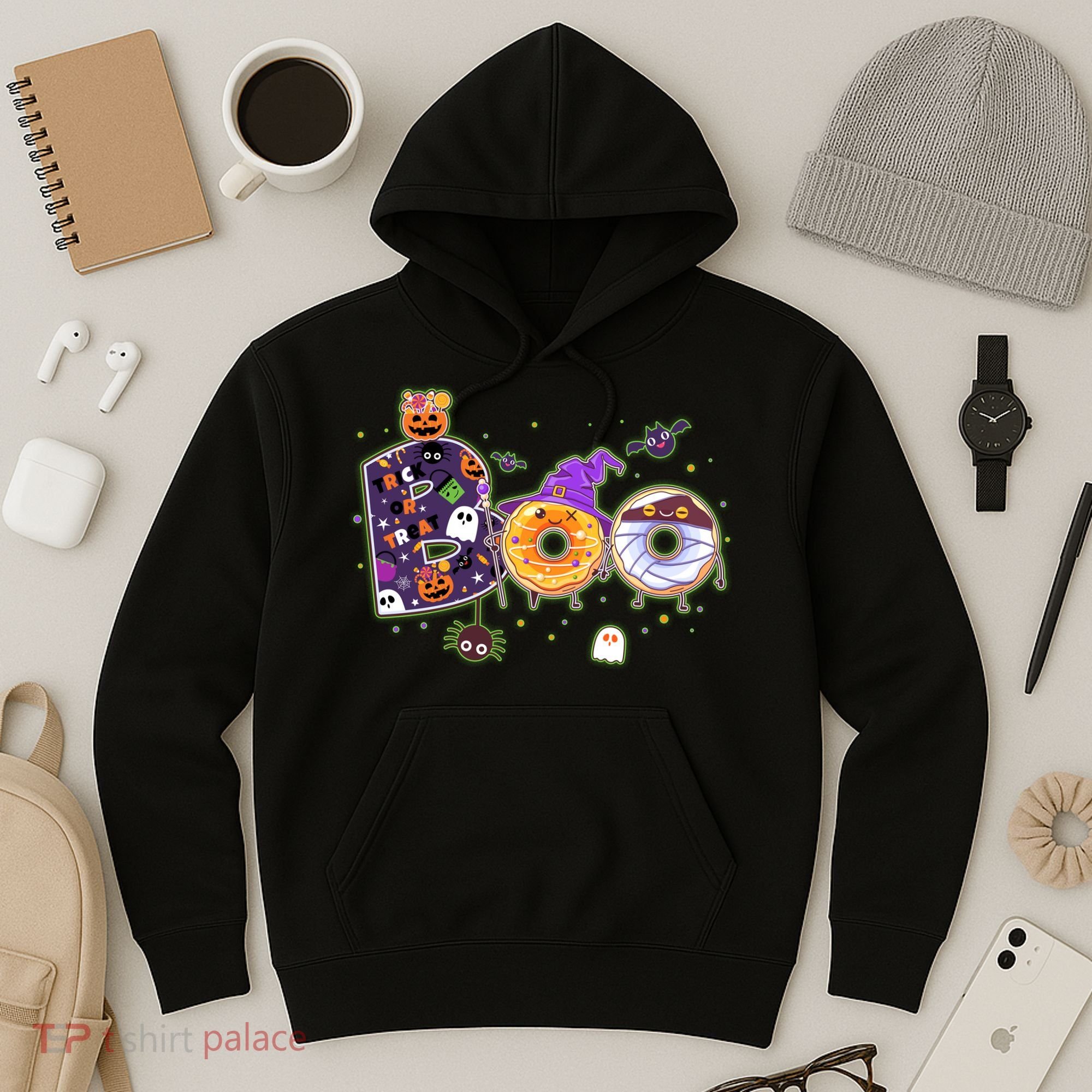 Cute Funny Halloween Boo Donuts Hoodie
