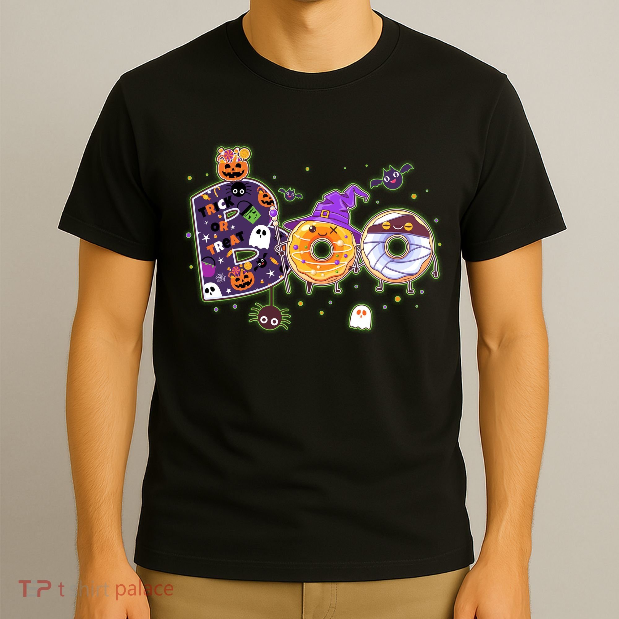 Cute Funny Halloween Boo Donuts T-Shirt