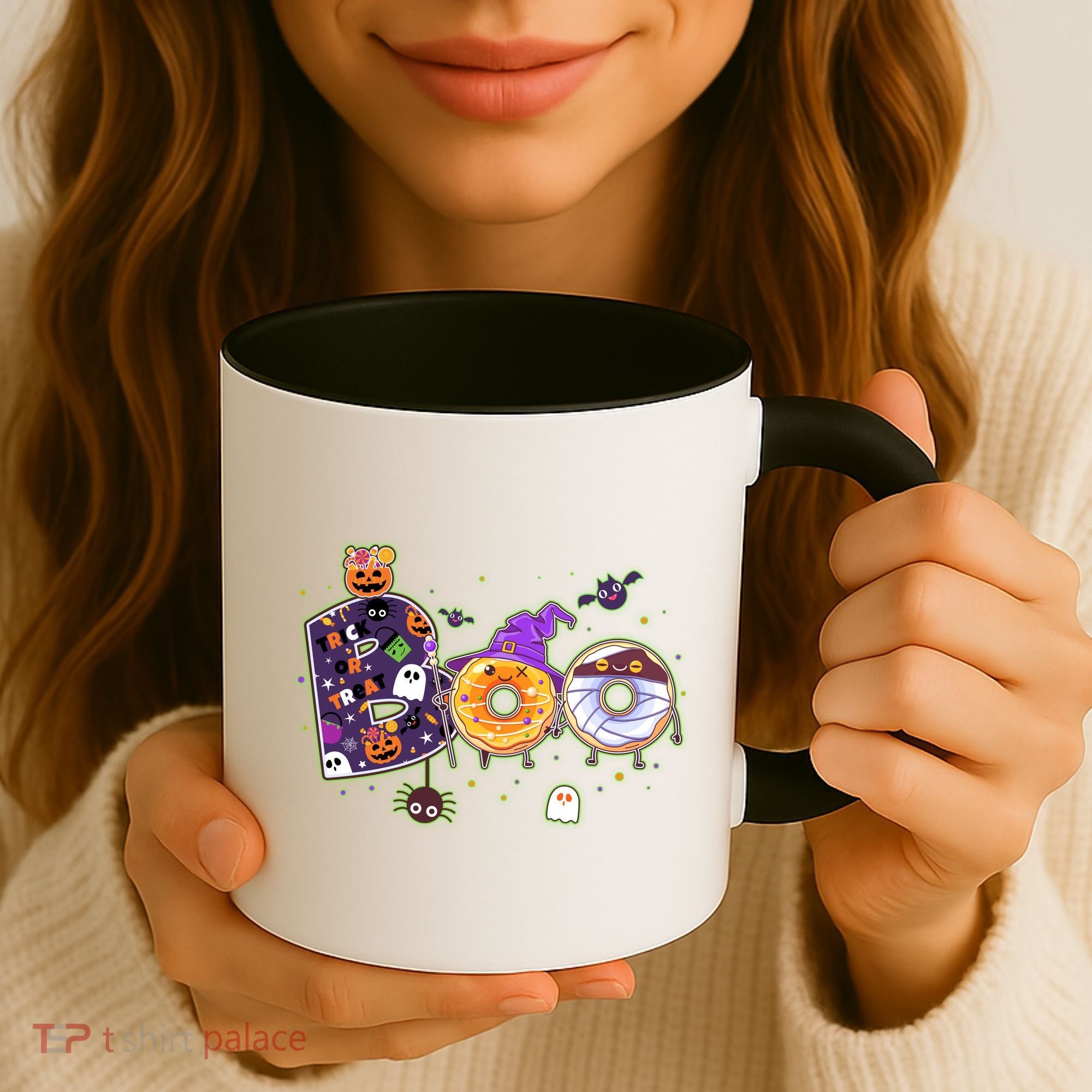 Cute Funny Halloween Boo Donuts Coffee Mug
