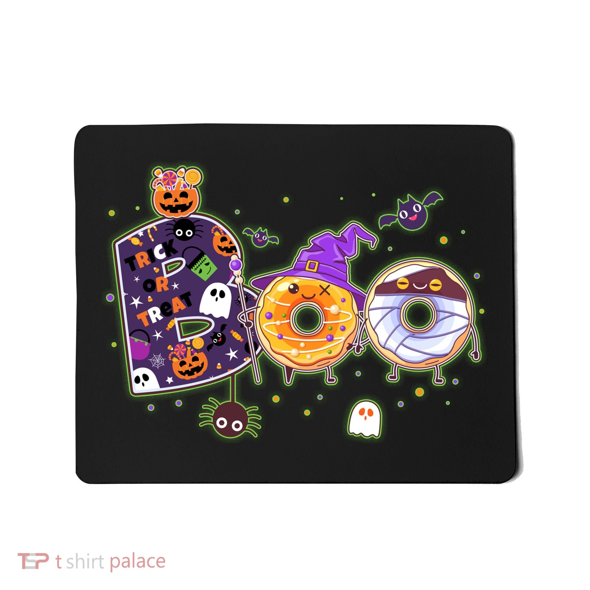 Cute Funny Halloween Boo Donuts Mousepad