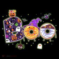 Cute Funny Halloween Boo Donuts Ornament thumb 1