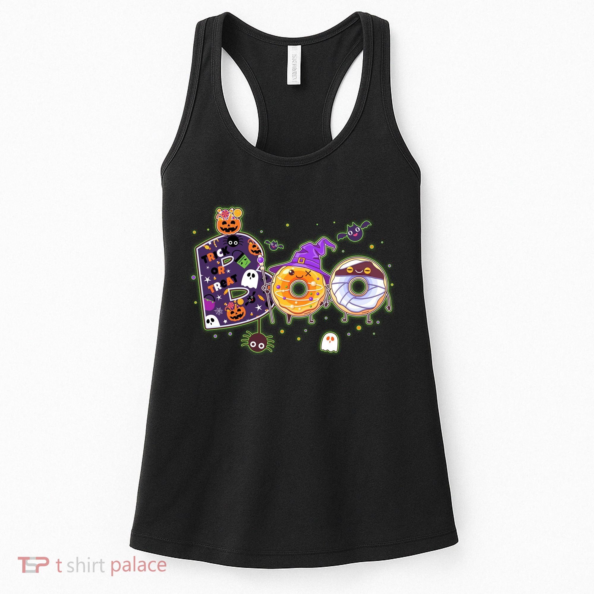 Cute Funny Halloween Boo Donuts Women's Tank Top