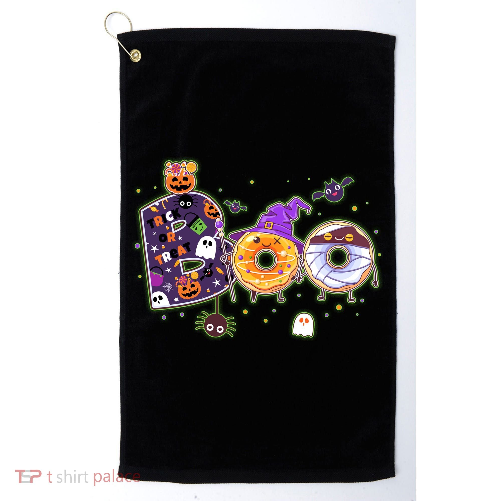 Cute Funny Halloween Boo Donuts Golf Towel
