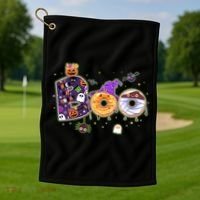 Cute Funny Halloween Boo Donuts Golf Towel thumb 1