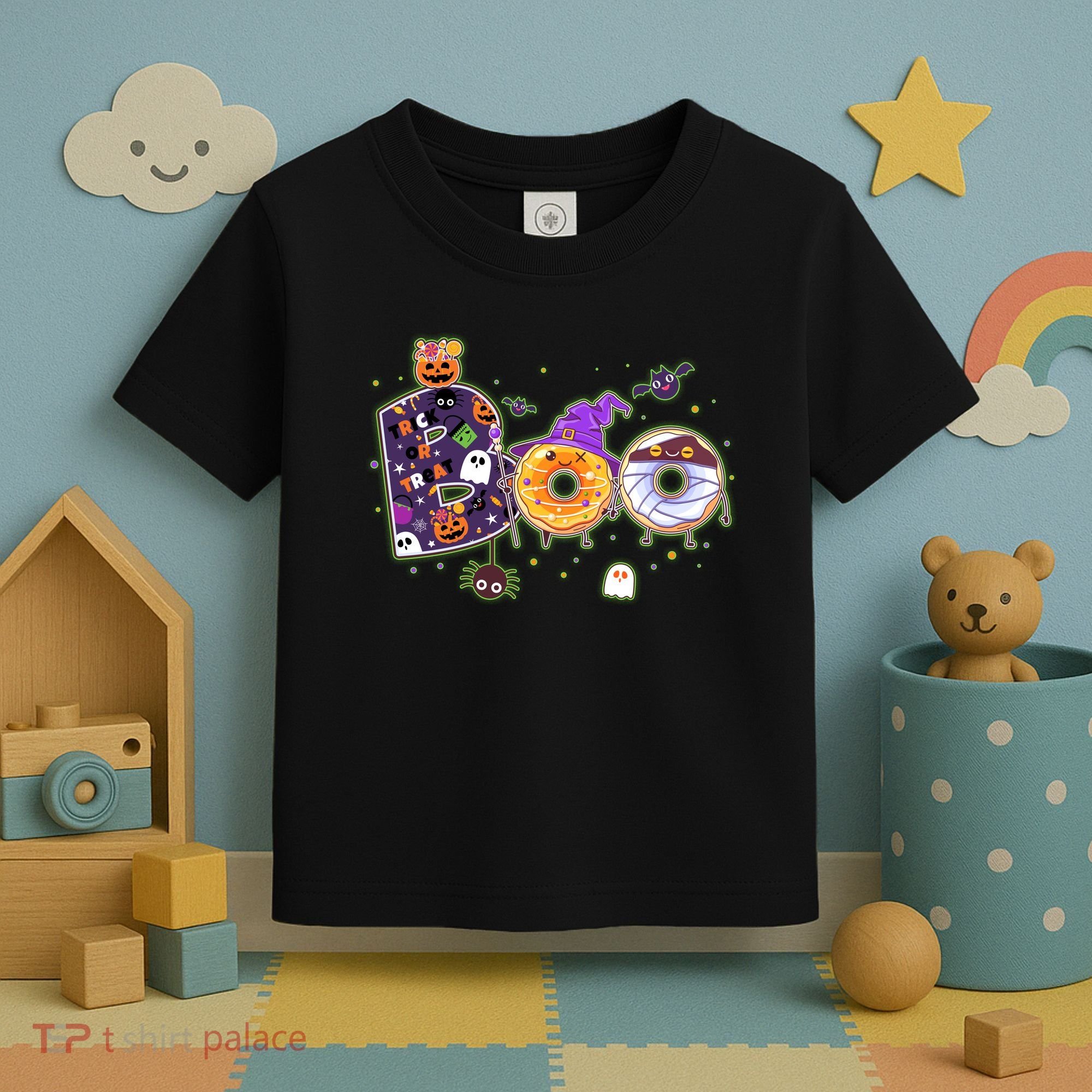 Cute Funny Halloween Boo Donuts Toddler T-Shirt