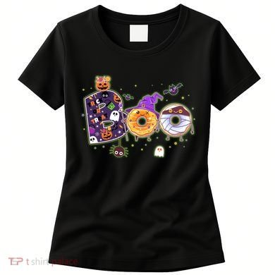Cute Funny Halloween Boo Donuts Women's T-Shirt