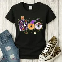 Cute Funny Halloween Boo Donuts Women's T-Shirt thumb 3