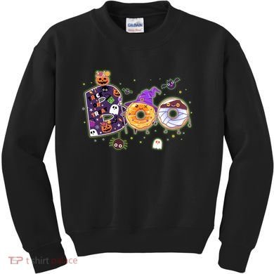 Cute Funny Halloween Boo Donuts Kids Sweatshirt