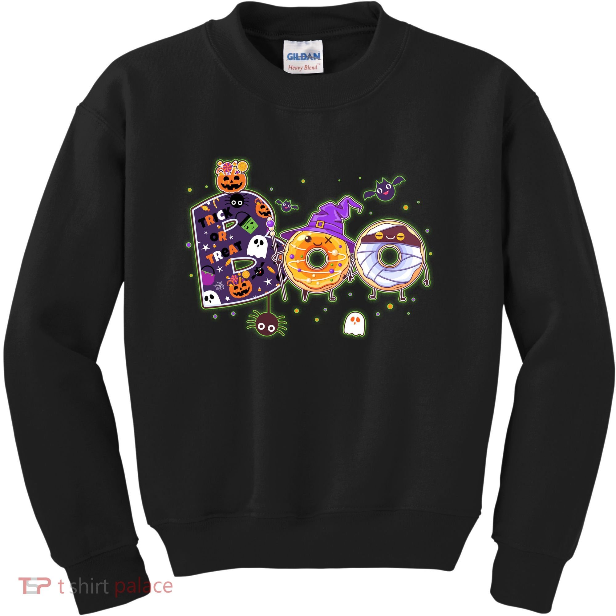 Cute Funny Halloween Boo Donuts Kids Sweatshirt