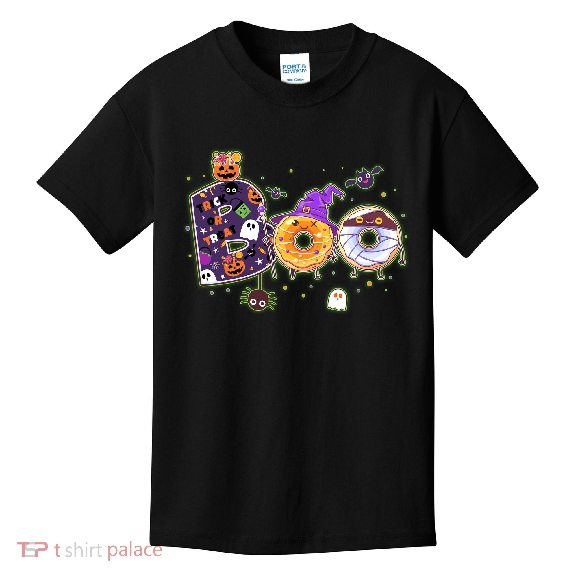 Cute Funny Halloween Boo Donuts Kids T-Shirt