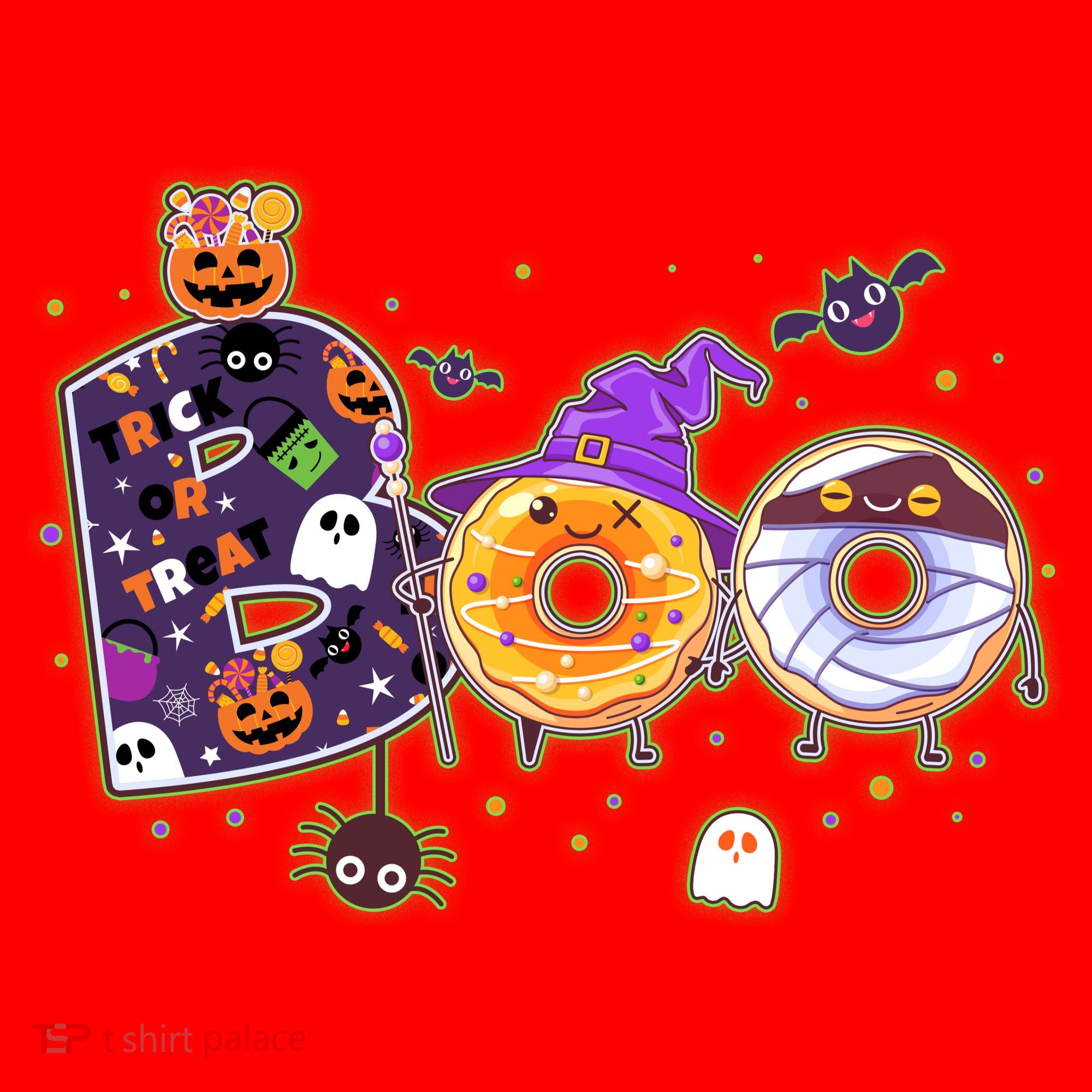 Cute Funny Halloween Boo Donuts Santa Hat
