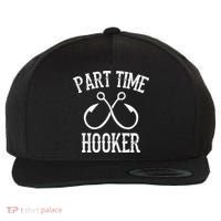 Classic Fishing Hooks Part Time Hooker Wool Snapback Cap thumb 0