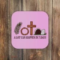 Christian Faith Happy Easter Day A Lot Can Happen In 7 Days Coaster thumb 0