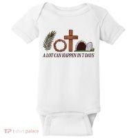 Christian Faith Happy Easter Day A Lot Can Happen In 7 Days Baby Bodysuit thumb 0