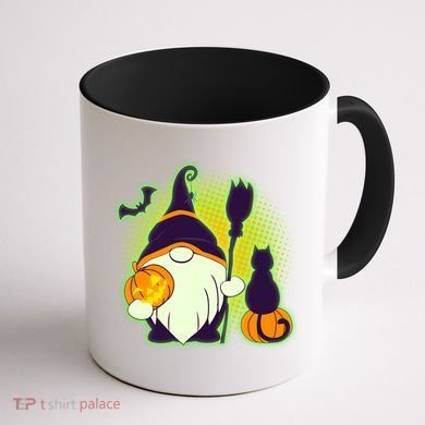 Cute Funny Halloween Gnome Coffee Mug back