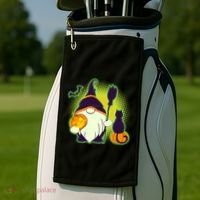 Cute Funny Halloween Gnome Golf Towel thumb 2