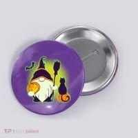 Cute Funny Halloween Gnome Button thumb 0