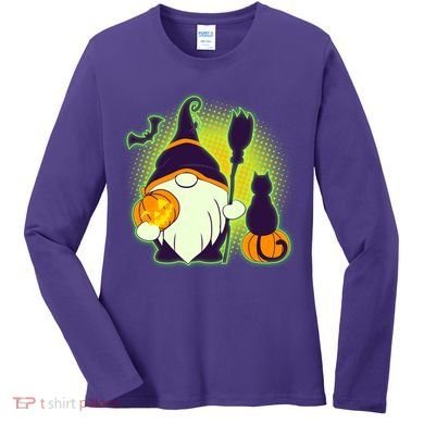 Cute Funny Halloween Gnome Women's Long Sleeve Shirt