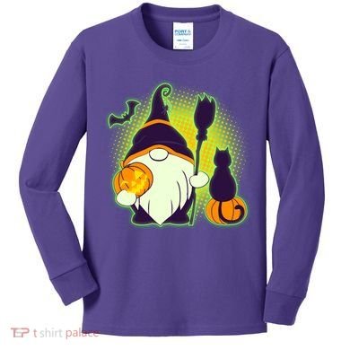 Cute Funny Halloween Gnome Kids Long Sleeve Shirt