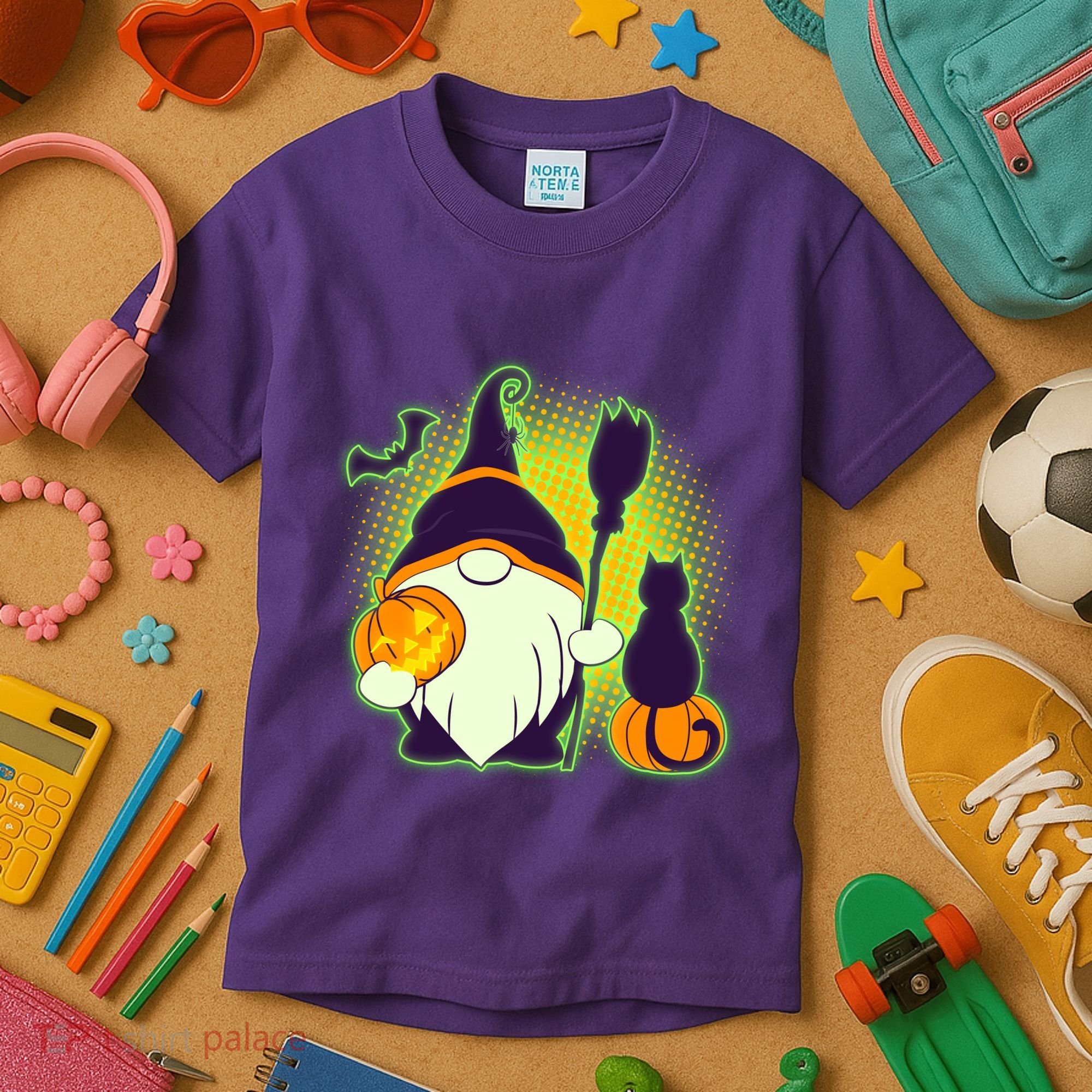Cute Funny Halloween Gnome Kids T-Shirt