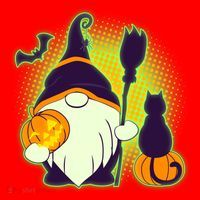 Cute Funny Halloween Gnome Santa Hat thumb 1