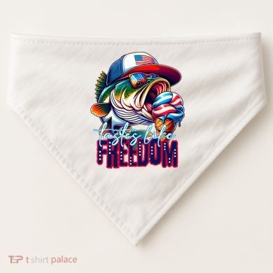 Cool Fish Ice Cream Taste Like Freedom USA-Made Doggie Bandana