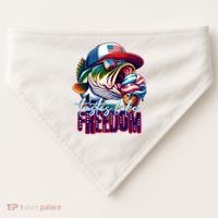 Cool Fish Ice Cream Taste Like Freedom USA-Made Doggie Bandana thumb 0