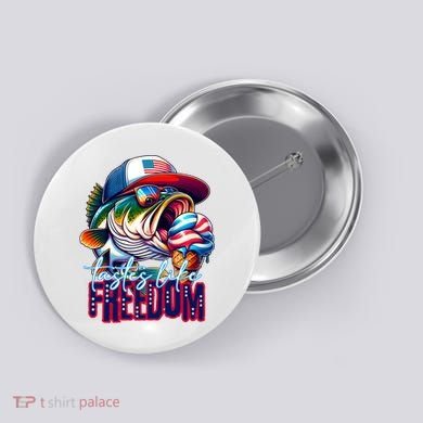 Cool Fish Ice Cream Taste Like Freedom Button