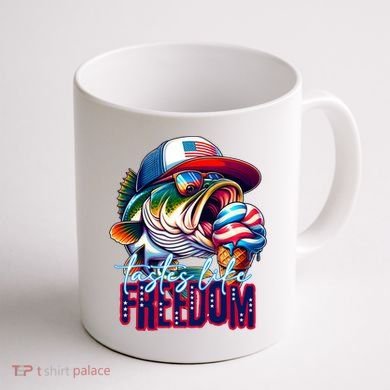 Cool Fish Ice Cream Taste Like Freedom Coffee Mug back