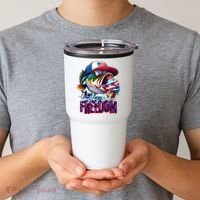 Cool Fish Ice Cream Taste Like Freedom Tumbler thumb 2