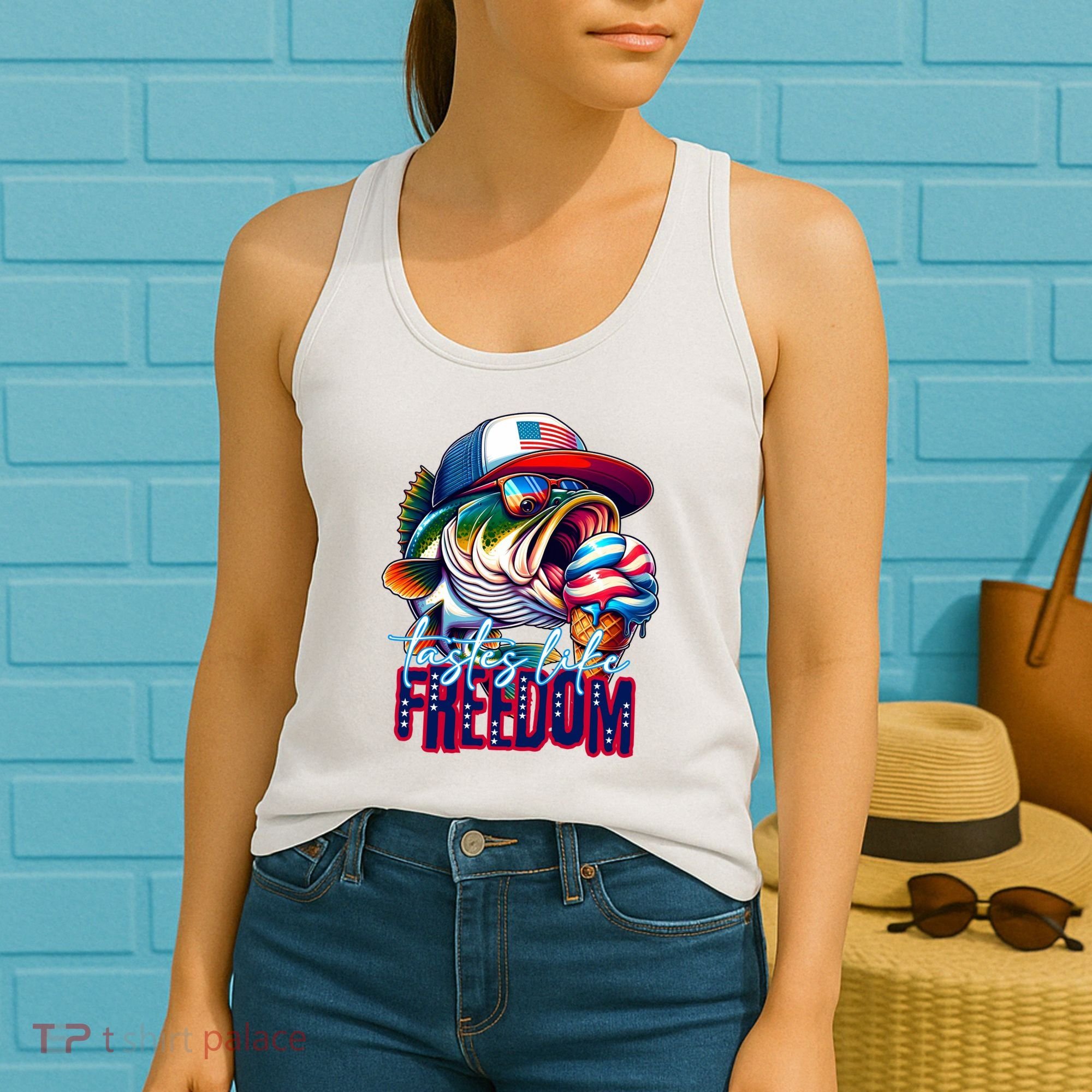 Cool Fish Ice Cream Taste Like Freedom Women's Tank Top