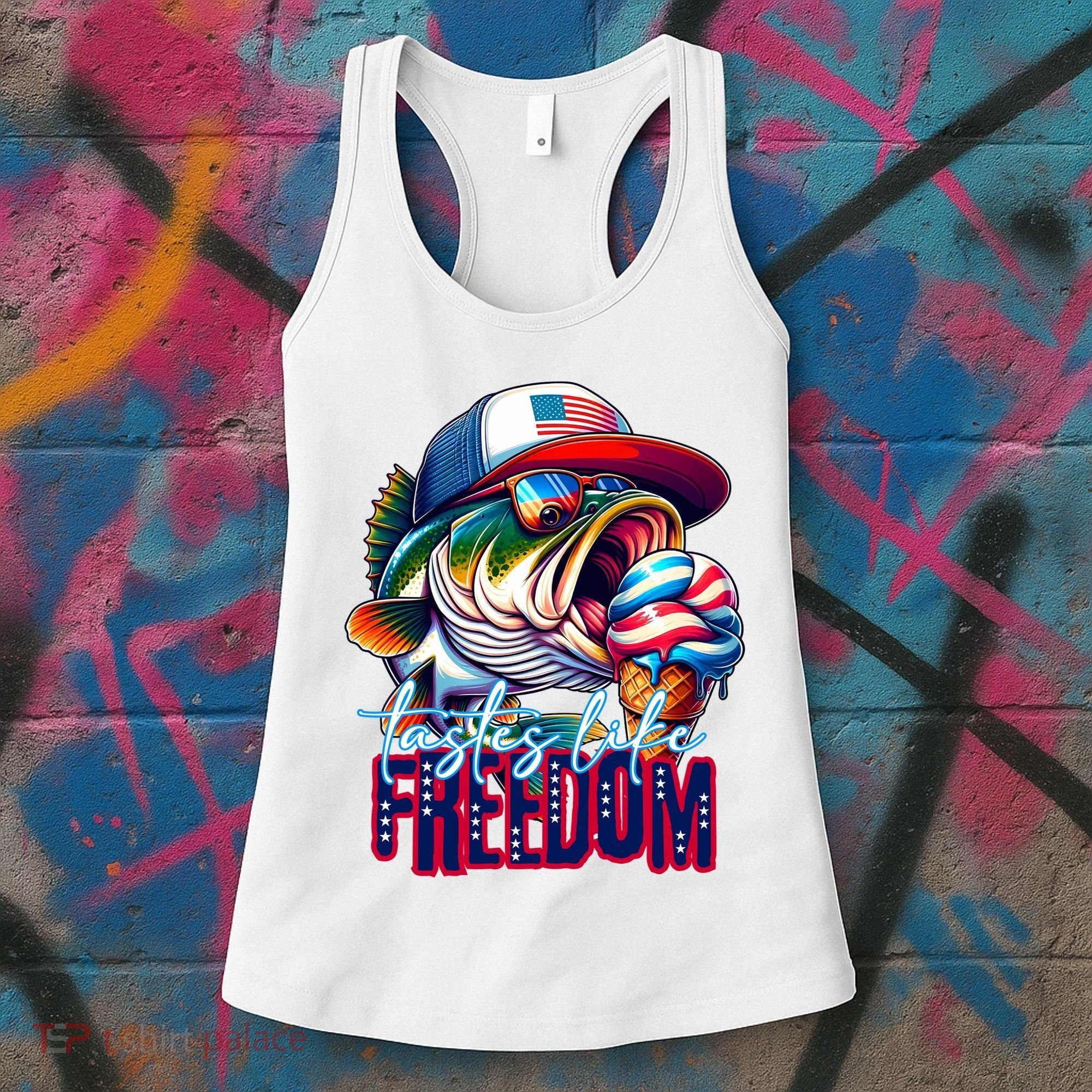 Cool Fish Ice Cream Taste Like Freedom Women's Tank Top
