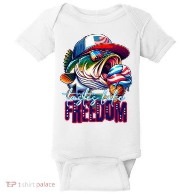 Cool Fish Ice Cream Taste Like Freedom Baby Bodysuit