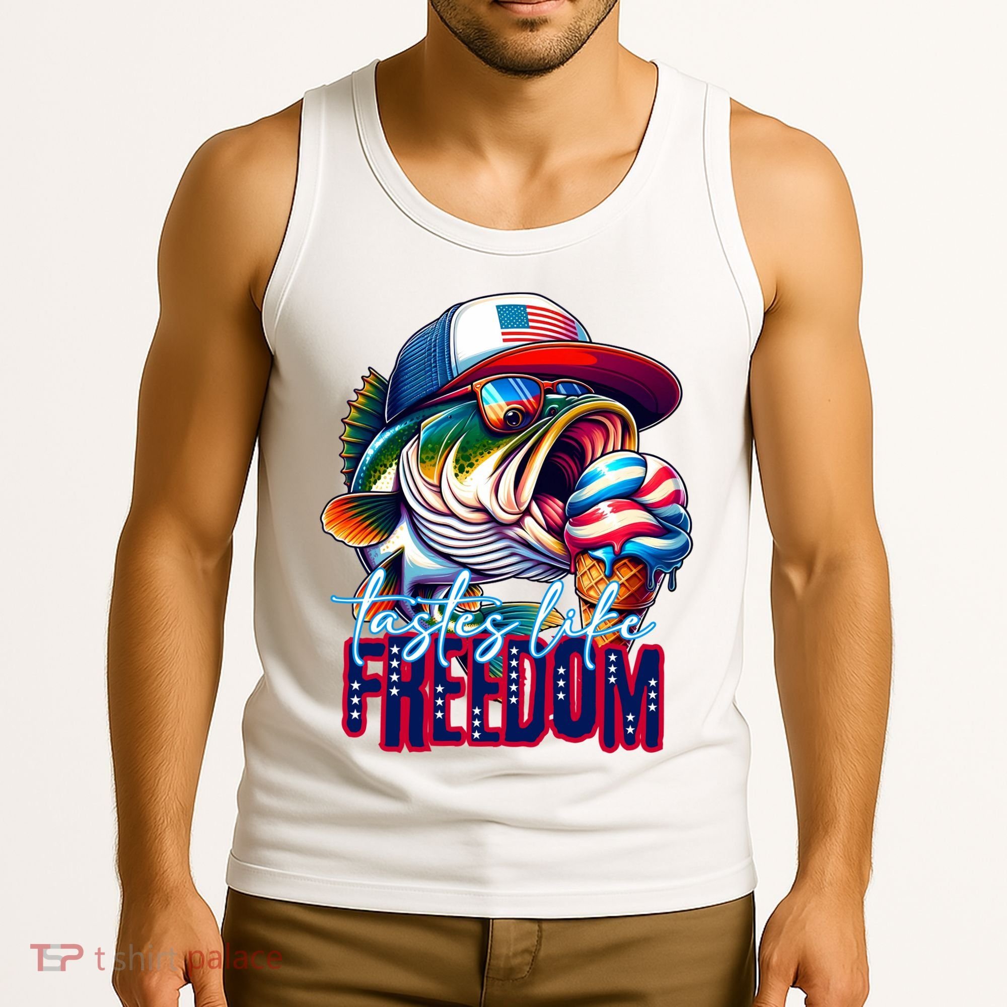 Cool Fish Ice Cream Taste Like Freedom Tank Top