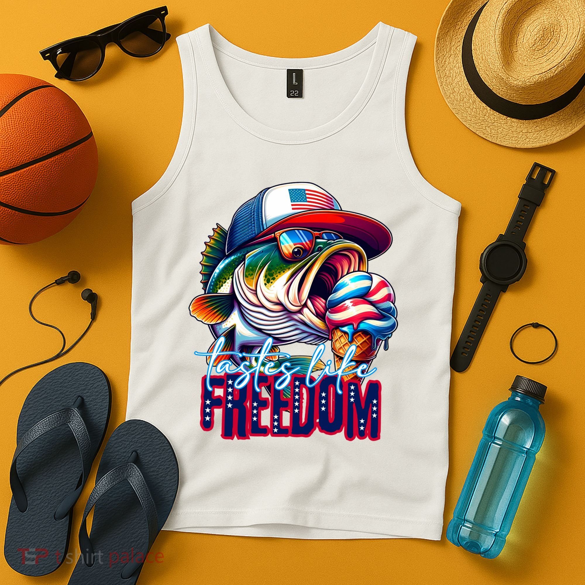 Cool Fish Ice Cream Taste Like Freedom Tank Top