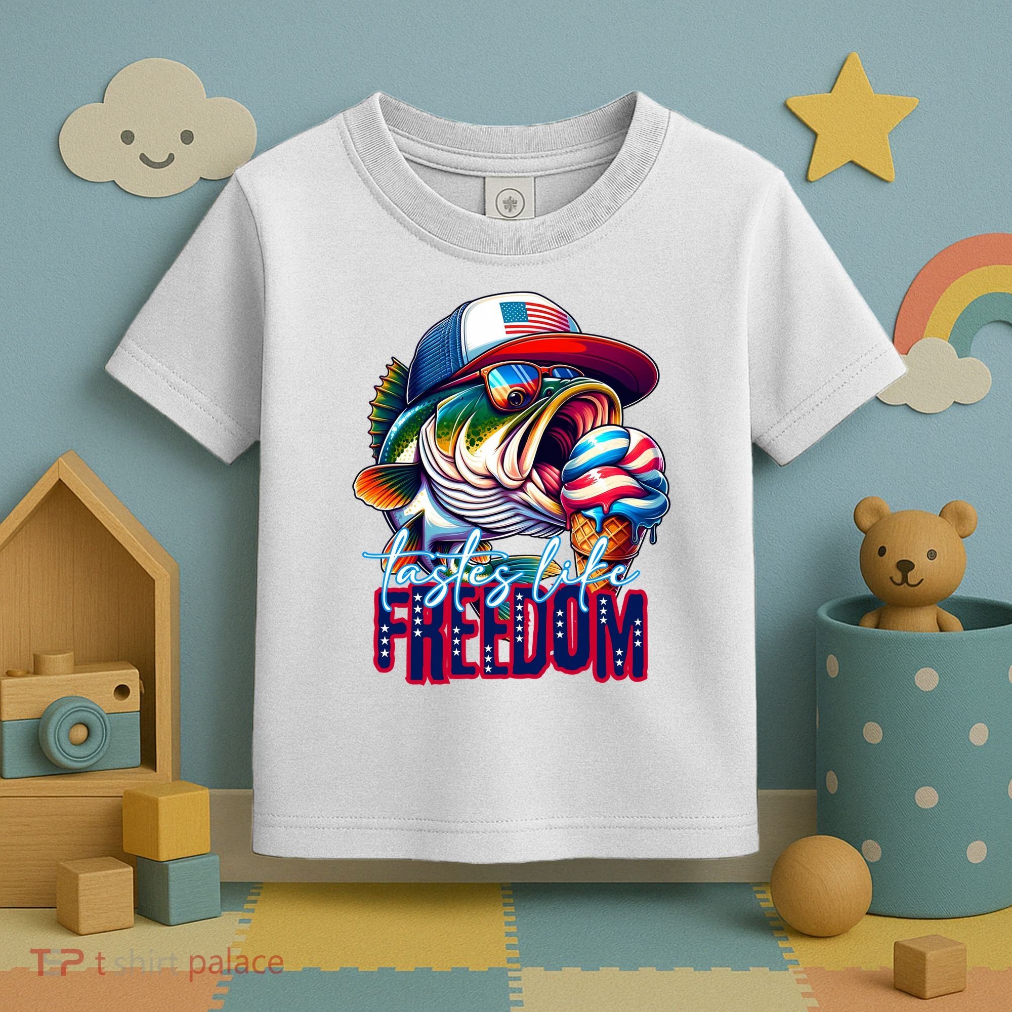 Cool Fish Ice Cream Taste Like Freedom Toddler T-Shirt