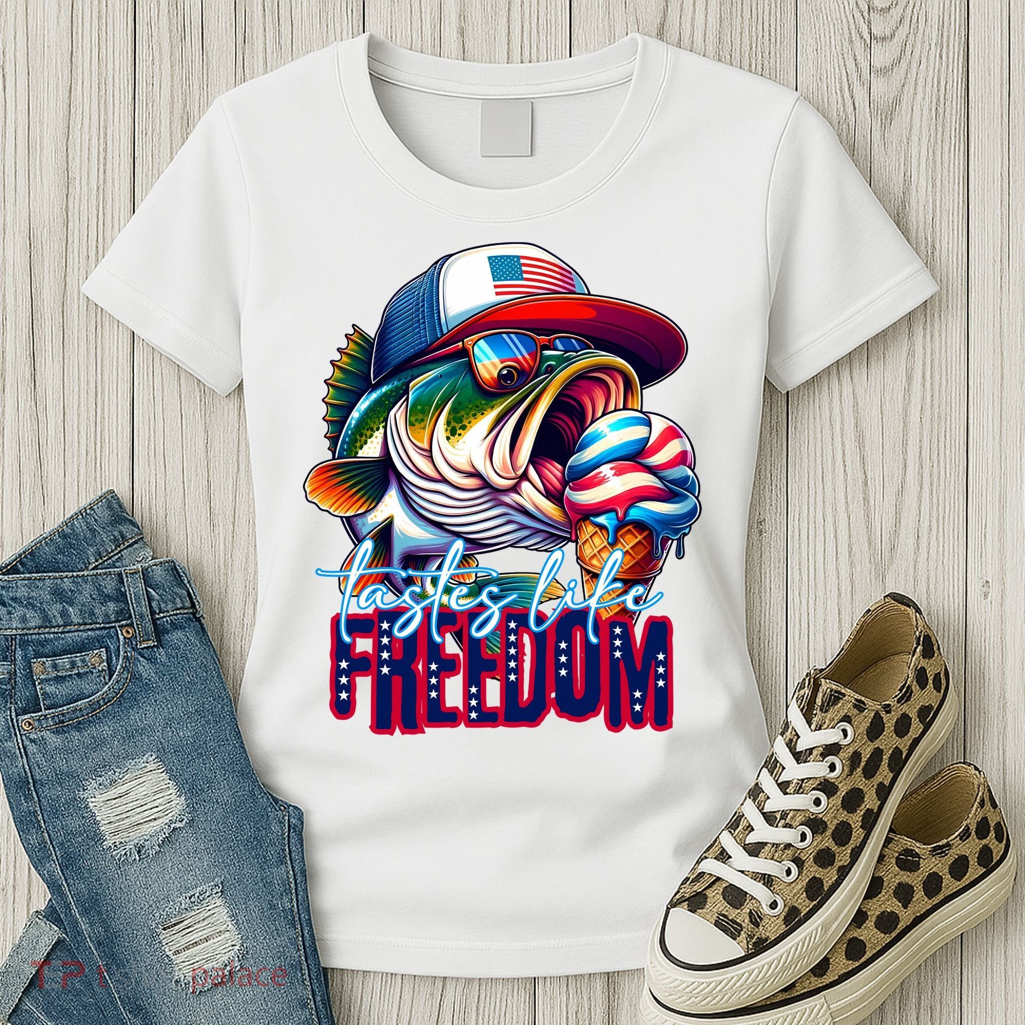 Cool Fish Ice Cream Taste Like Freedom Women's T-Shirt