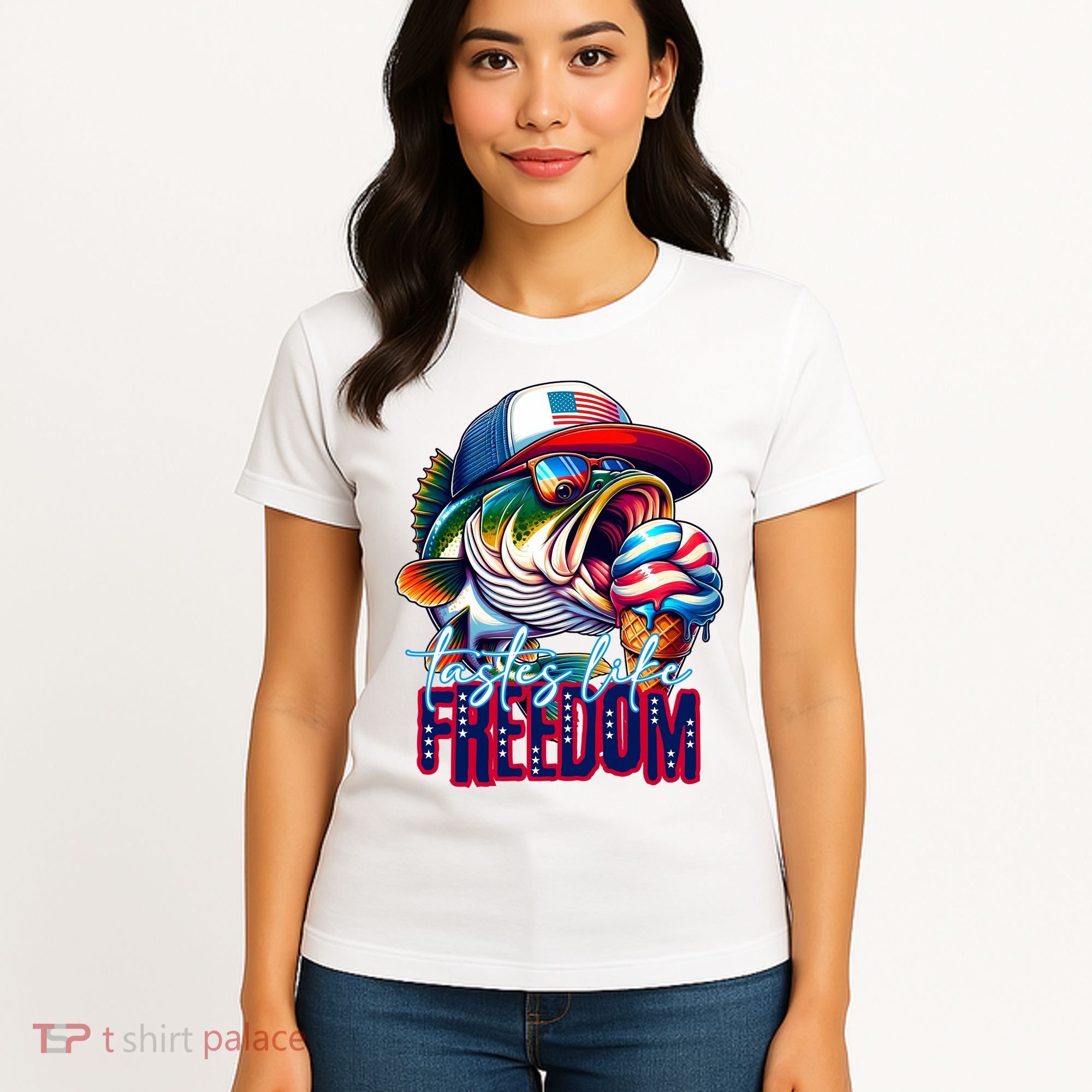 Cool Fish Ice Cream Taste Like Freedom Women's T-Shirt