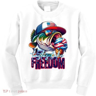 Cool Fish Ice Cream Taste Like Freedom Kids Sweatshirt