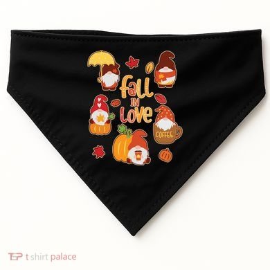 Cute Fall In Love Autumn Gnomes USA-Made Doggie Bandana