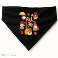Cute Fall In Love Autumn Gnomes USA-Made Doggie Bandana thumb 0