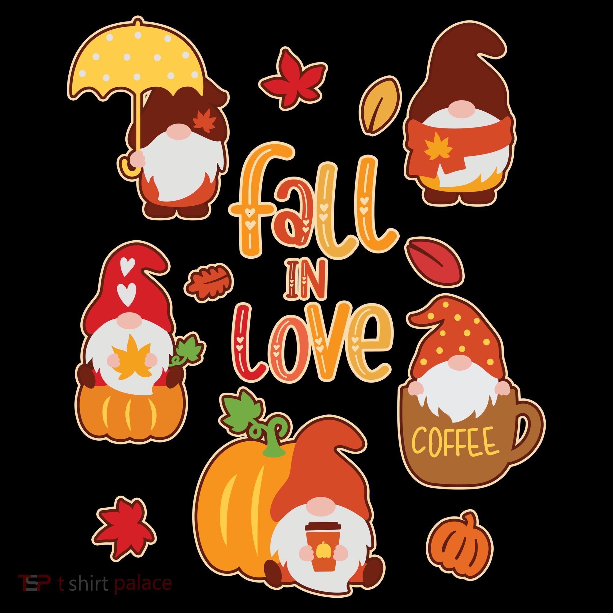 Cute Fall In Love Autumn Gnomes Women's Hoodie