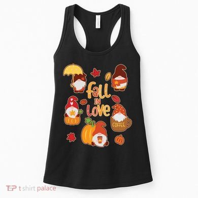 Cute Fall In Love Autumn Gnomes Women's Tank Top
